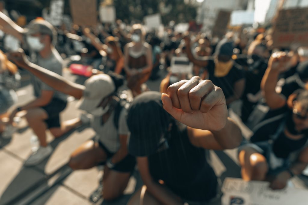 fists raised in solidarity