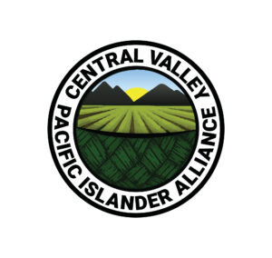 Central Valley Pacific Islander Alliance round logo with green field, mountains, sunrise